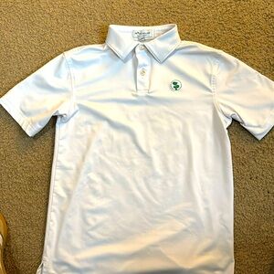 Boys white Peter Millar golf shirt. Size M